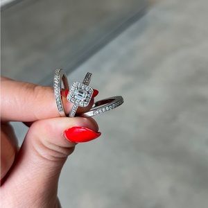 Vintage Diamond Ring and Band Set